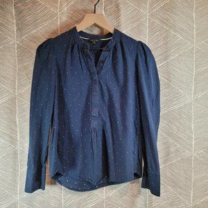 Lucky Brand Navy Cottage Button Long Sleeve Top